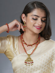 Eykaa Glorious Bloom: Eykaa’s Red Jasper and Red Jade Necklace With Earrings