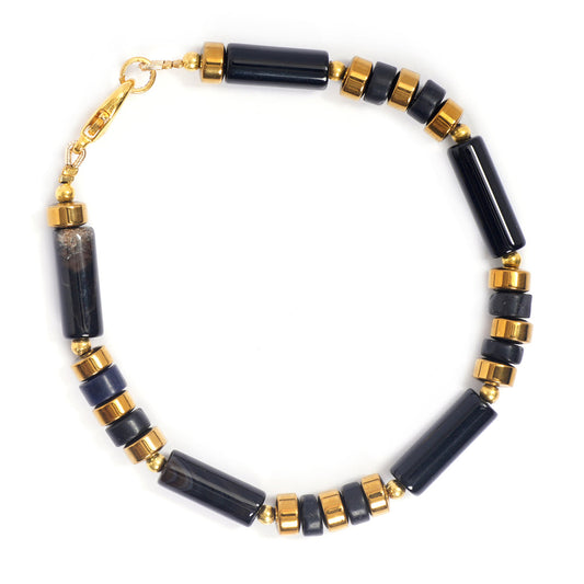 Eykaa Illuminate Whispers: Agate & Golden Hematite Bracelet