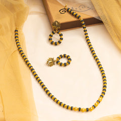 Eykaa LAVA AND GOLDEN LAVA NECKLACE WITH EARRINGS.