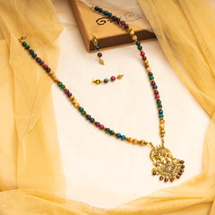 Eykaa Glorious Elixir: Rainbow Tiger Eye & Hematite Necklace With Earrings
