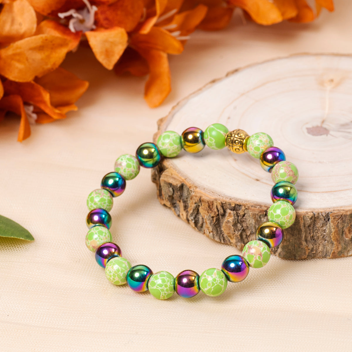 RAINBOW HEMATITE, JASPER. BRACELET