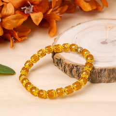 FACETED YELLOW JADE, WITH GOLDEN LAVA BRACELET