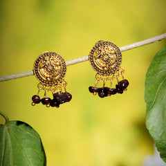 Eykaa Glorious Dawn: Uncut Garnet Necklace with Earrings Set