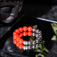 Eykaa Illuminate Bliss: Hematite, Pink Jade & Black Tourmaline Bracelet