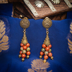 Eykaa Glorious Stunning: Red Jasper & Unakite Earrings
