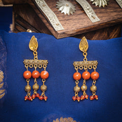 Eykaa Glorious Bloom: Eykaa’s Red Jasper and Red Jade Necklace With Earrings