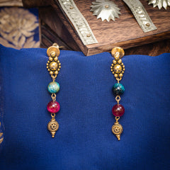 Eykaa Glorious Elixir: Rainbow Tiger Eye & Hematite Necklace With Earrings