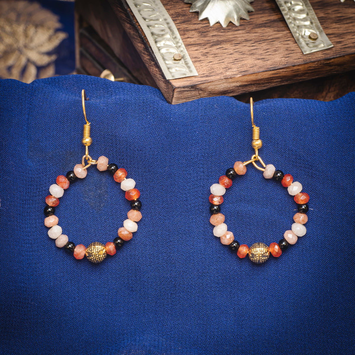 JADE WITH BLACK ONXY EARRINGS