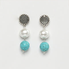 Eykaa Elegance Luxury: Firoza & Korean Pearl Balls Earrings Set