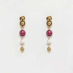 Eykaa Elegance Bliss: Dalmatian Jasper & Freshwater Pearl Earrings