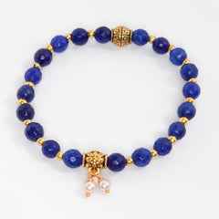 Eykaa Illuminate Calm: Blue Jade & Shell Pearl Bracelet