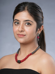 Eykaa Illuminate Bliss: Hematite, Pink Jade & Black Tourmaline Earrings