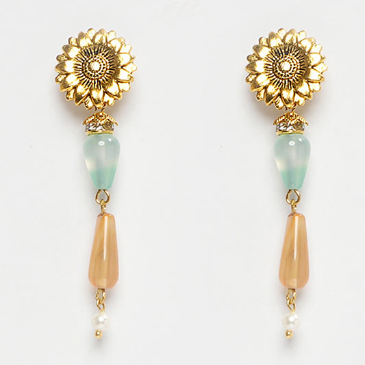 Eykaa Glorious Zenith: Amazonite, Orange Aventurine & Carnelian Earrings