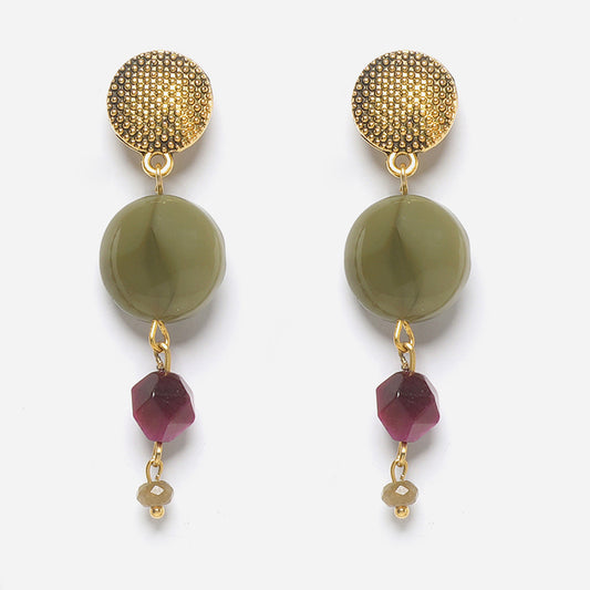 Eykaa Illuminate Feminine: Pink Tiger Eye & Agate Earrings