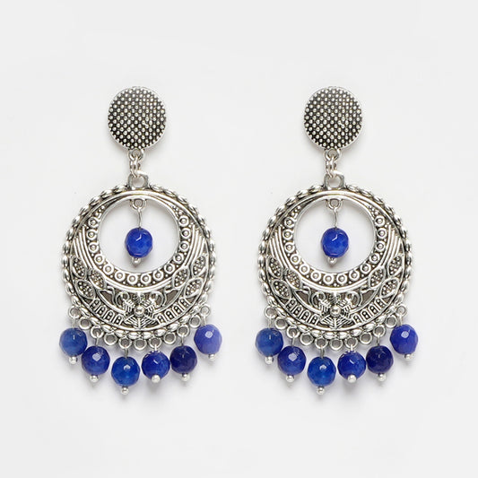 Eykaa Glorious Calm: Navy Blue Jade Earrings