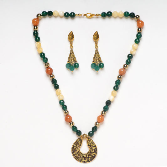 Eykaa Glorious Energy: Jade, Aventurine & Hematite Necklace with Bracelet
