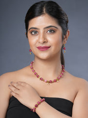 Eykaa Illuminate Allure: Pink Jade & Shell Pearl Earrings