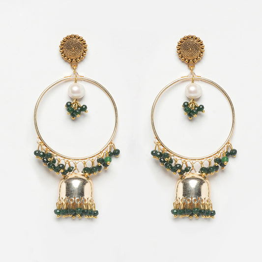 Eykaa Glorious Garden: Green Jade & Pearls Earrings