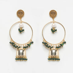 Eykaa Glorious Garden: Green Jade & Pearls Earrings