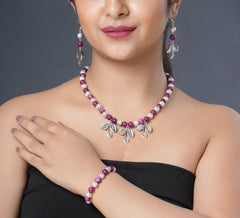 Eykaa Illuminate Grace: Eykaa Silver Lava & Jade Earrings