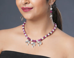 Eykaa Illuminate Grace: Eykaa Silver Lava & Jade Earrings