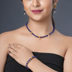 Eykaa Illuminate Calm: Blue Jade & Shell Pearl Bracelet