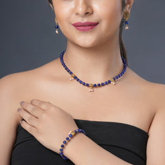 Eykaa Illuminate Calm: Blue Jade & Shell Pearl Earrings