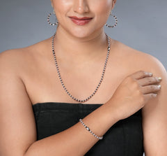 Eykaa Illuminate Sophistication: Light Pink Jade & Hematite Bracelet