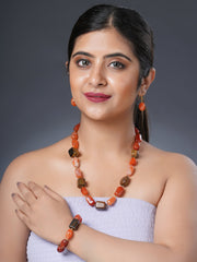 Eykaa Illuminate Charm: Carnelian & Tiger Eye Earrings