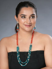 Eykaa Glorious Velvet: Faceted Blue & Orange Jade Set