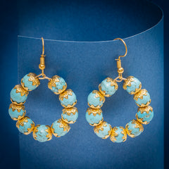 Eykaa Glorious Hope: Firoza & Golden Lava Necklace With Earrings