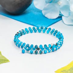 Eykaa Glorious Star: Light Blue Jade Necklace With Earrings