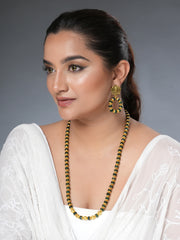 Eykaa Glorious Power: Green Jade & Golden Lava Earrings