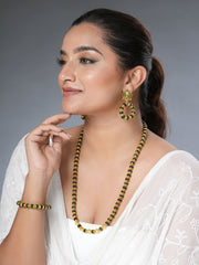 Eykaa Glorious Power: Green Jade & Golden Lava Earrings