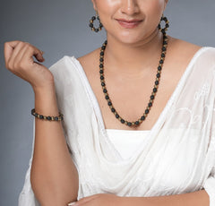 Eykaa Illuminate Flow: Lava and Golden Hematite Necklace With Earrings