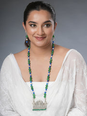 Eykaa Glorious Vibrance: Green Jade Necklace With Earrings