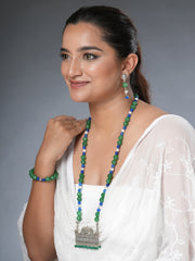 Eykaa Glorious Vibrance: Green Jade Necklace With Earrings