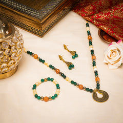 Eykaa Glorious Energy: Jade, Aventurine & Hematite Necklace with Bracelet