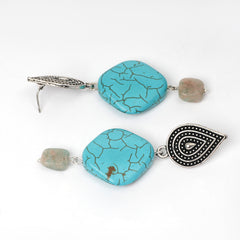 Eykaa Radiant Charm: Amazonite, Tumble Stones, & Firoza Earrings