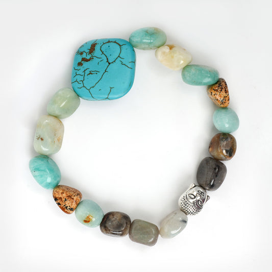 Eykaa Radiant Charm: Amazonite, Tumble Stones, & Firoza Bracelet