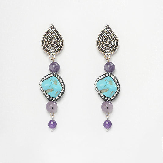 Eykaa Radiant Calm & Classy: Firoza and Lepidolite Earrings