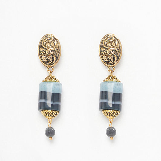 Eykaa Radiant Waves: Blue Agate Earrings