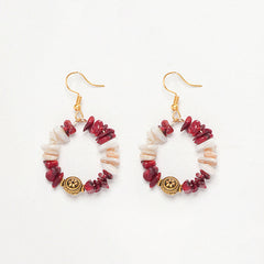 Eykaa Heavenly Harmony: White Mother of Pearl and Coral Earrings