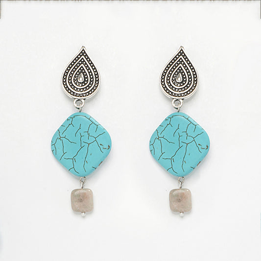 Eykaa Radiant Charm: Amazonite, Tumble Stones, & Firoza Earrings