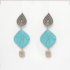 Eykaa Radiant Charm: Amazonite, Tumble Stones, & Firoza Earrings