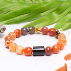 Eykaa Glorious Bliss: Orange Agate & Black Onyx Bracelet