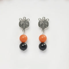 Eykaa Illuminate Joy : Black Tourmaline, Smoky Quartz & Orange Aventurine Earrings