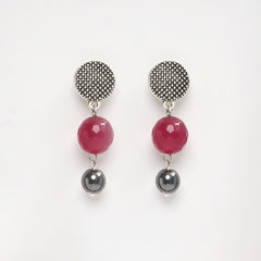 Eykaa Illuminate Bliss: Hematite, Pink Jade & Black Tourmaline Earrings