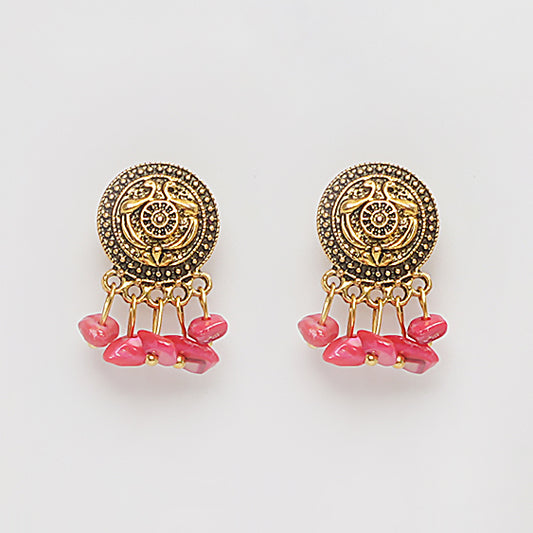 Eykaa Glorious Red Whisper: Red Mother of Pearl Earrings