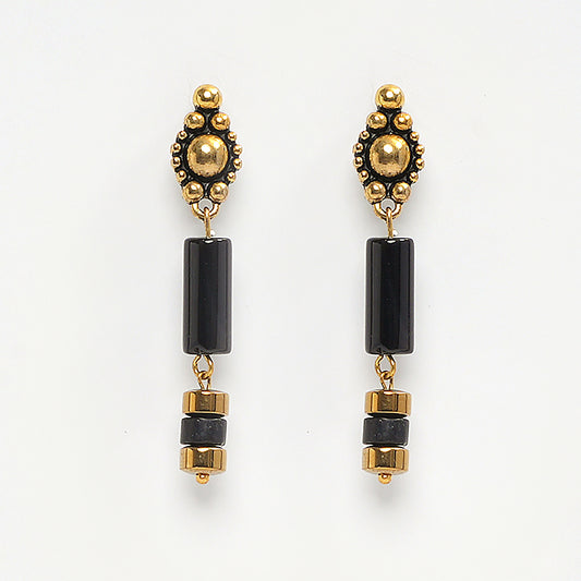 Eykaa Illuminate Whispers: Agate & Golden Hematite Earrings